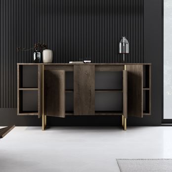 Komoda LUXE orech/zlatá 5