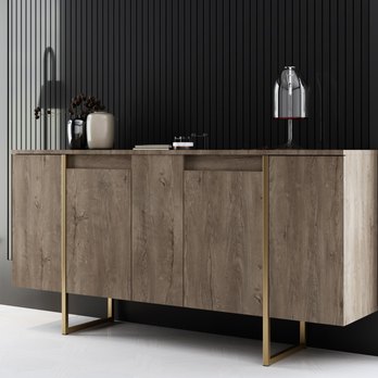 Komoda LUXE orech/zlatá 6