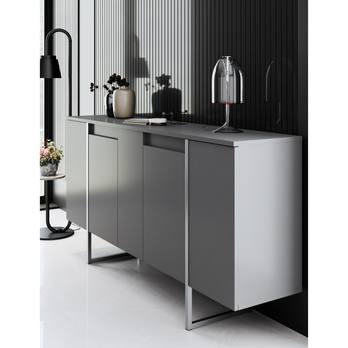 Komoda LUXE antracitová/strieborná 4