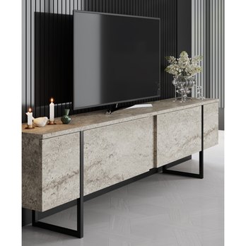 TV komoda LUXE béžová/čierna 3