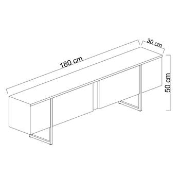 TV komoda LUXE béžová/čierna 6