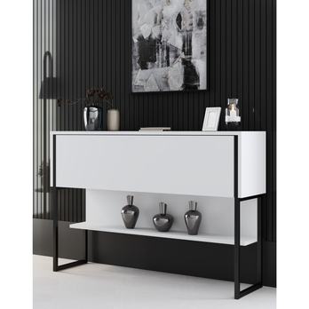 Konzolový stolík LUXE biela/čierna 1