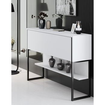 Konzolový stolík LUXE biela/čierna 7