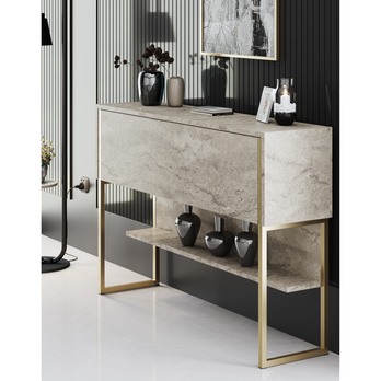 Konzolový stolík LUXE béžová/zlatá 4