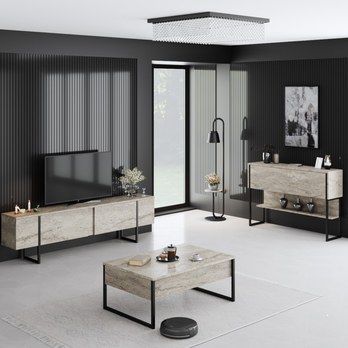 Konferenčný stolík LUXE béžová/čierna 1