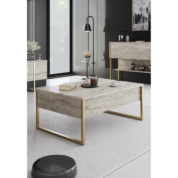 Konferenčný stolík LUXE béžová/zlatá 2