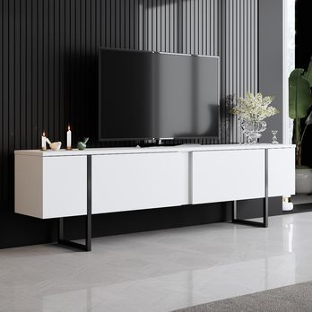 TV komoda LUXE biela/čierna 1