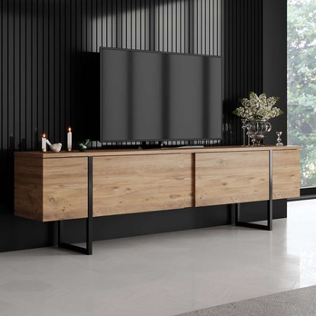 TV komoda LUXE borovica atlantic/čierna 4