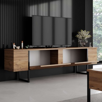 TV komoda LUXE borovica atlantic/čierna 5