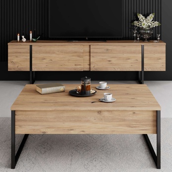TV komoda LUXE borovica atlantic/čierna 7