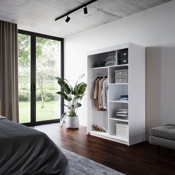 Šatní skriňa LYNA biela/čierna 3