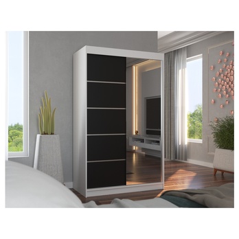 Šatní skriňa LYNA biela/čierna 4