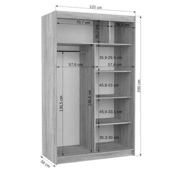 Šatní skriňa LYNA čokoládovo hnedá 5