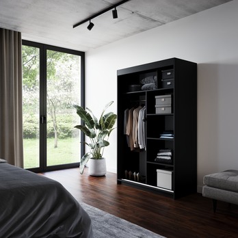 Šatní skriňa LYNA čierna 3