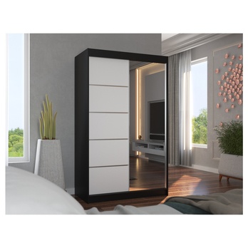 Šatní skriňa LYNA čierna/biela 4