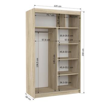 Šatní skriňa LYNA dub sonoma 5