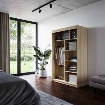 Šatní skriňa LYNA dub sonoma/biela 3