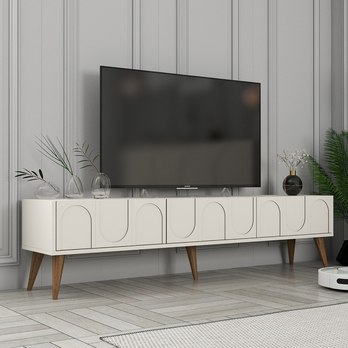 TV komoda LYON krémová/orech 1