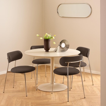 Jedálenská stolička LYRIC hnedá/chróm 1