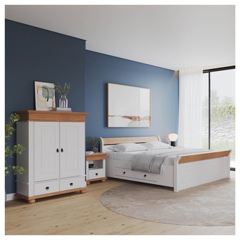 Komoda  LYSANDRA 2D biela/hnedá 1