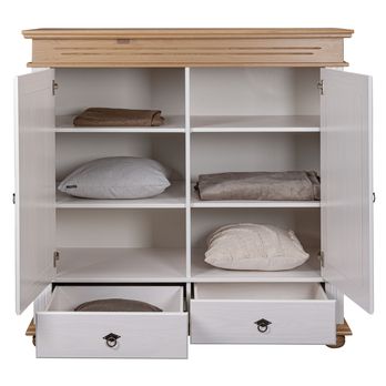 Komoda  LYSANDRA 2D biela/hnedá 2