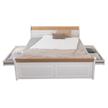 Posteľ  LYSANDRA biela/hnedá, 140x200 cm 4