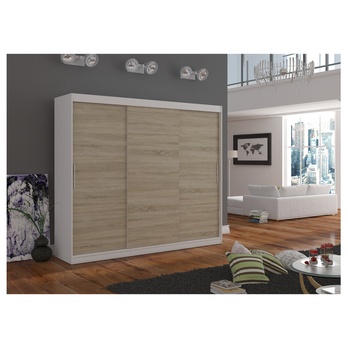 Šatníková skriňa MABELA biela/dub sonoma 3