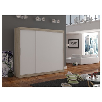 Šatníková skriňa MABELA dub sonoma/biela 3