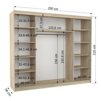 Šatníková skriňa MABELA dub sonoma/biela 4