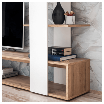 Obývacia stena MACO dub wotan/biela 3