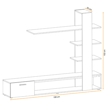 Obývacia stena MACO dub wotan/biela 8
