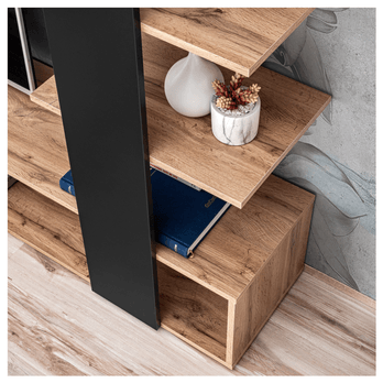 Obývacia stena MACO dub wotan/čierna 3