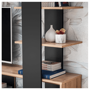 Obývacia stena MACO dub wotan/čierna 4