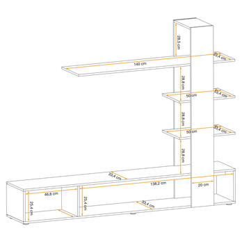 Obývacia stena MACO dub wotan/čierna 9