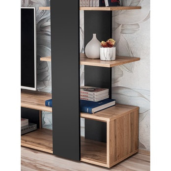 Obývacia stena MACO dub wotan/čierna 8