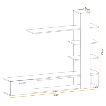 Obývacia stena MACO dub wotan/čierna 10