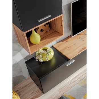 Obývacia stena MAD II dub wotan/matná čierna 5