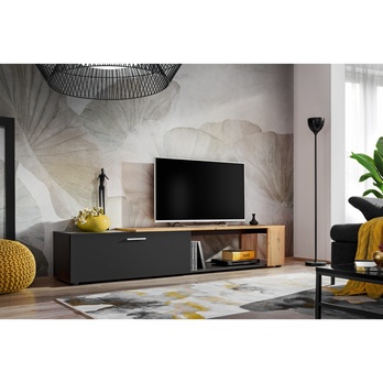 TV komoda MAD III dub wotan/matná čierna 1