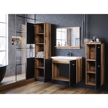 Kúpeľňová zostava MADDIE dub wotan/čierna 1