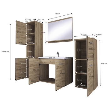 Kúpeľňová zostava MADDIE dub wotan/čierna 2