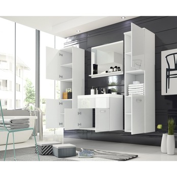 Kúpeľňová zostava MAEL XL biela/biela lesklá 1