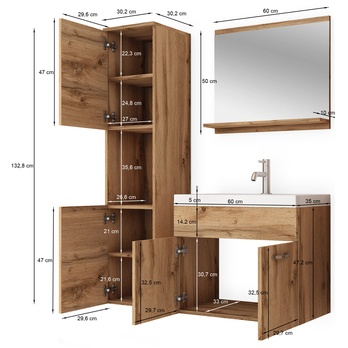 Kúpeľňová zostava MAEL biela/biela lesklá 2