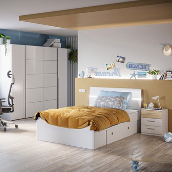 Nočný stolík MAESTRO dub sonoma/biela 1