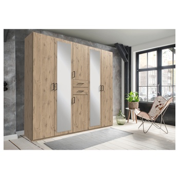 Šatníková skriňa MAEVE dub viking, šírka 225 cm 1