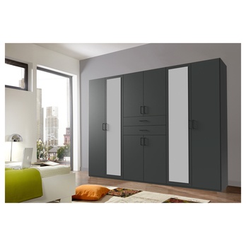 Šatníková skriňa MAEVE grafitová, šírka 270 cm 1