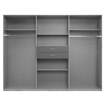 Šatníková skriňa MAEVE grafitová, šírka 270 cm 2