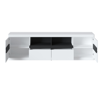 TV komoda MAGESTIC biela/grafitovosivá 1