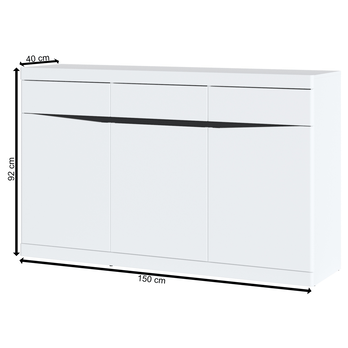 Komoda MAGESTIC biela/grafitovosivá 2