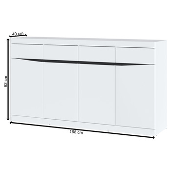 Komoda MAGESTIC biela/grafitovosivá 2