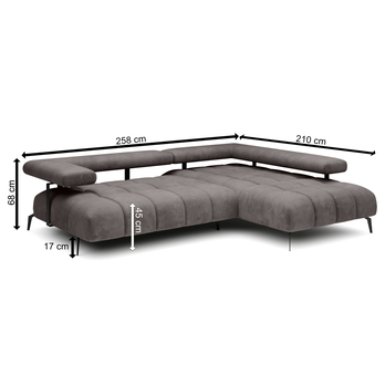 Sedacia súprava MAGNETIC F L pravá, hnedá 3